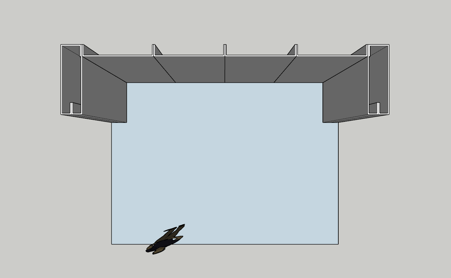 Beurs achterwand met korte zijwanden