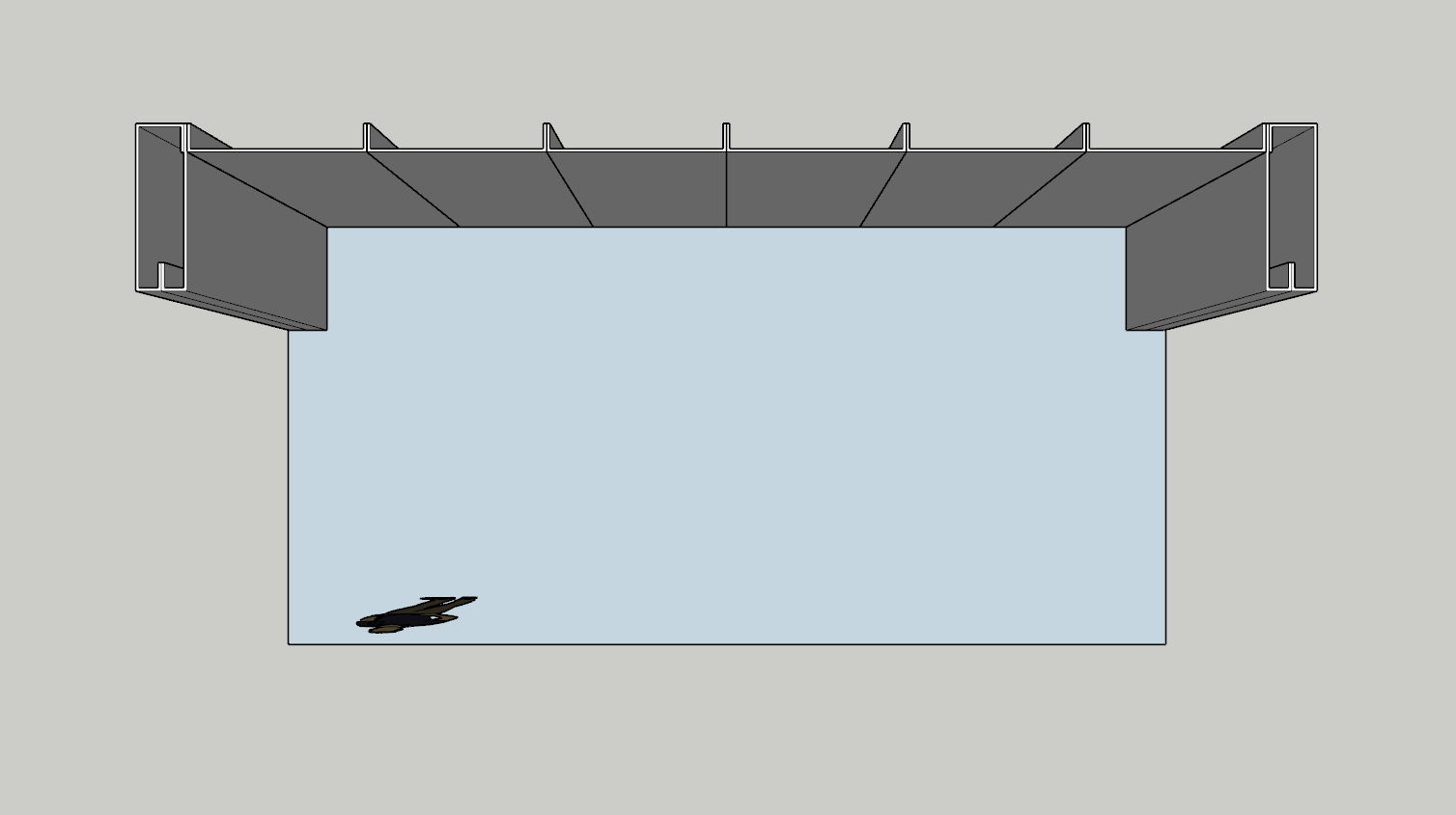 Beurs achterwand met korte zijwanden