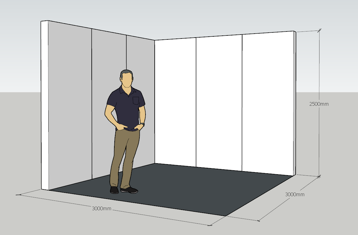 Beurswand hoek opstelling