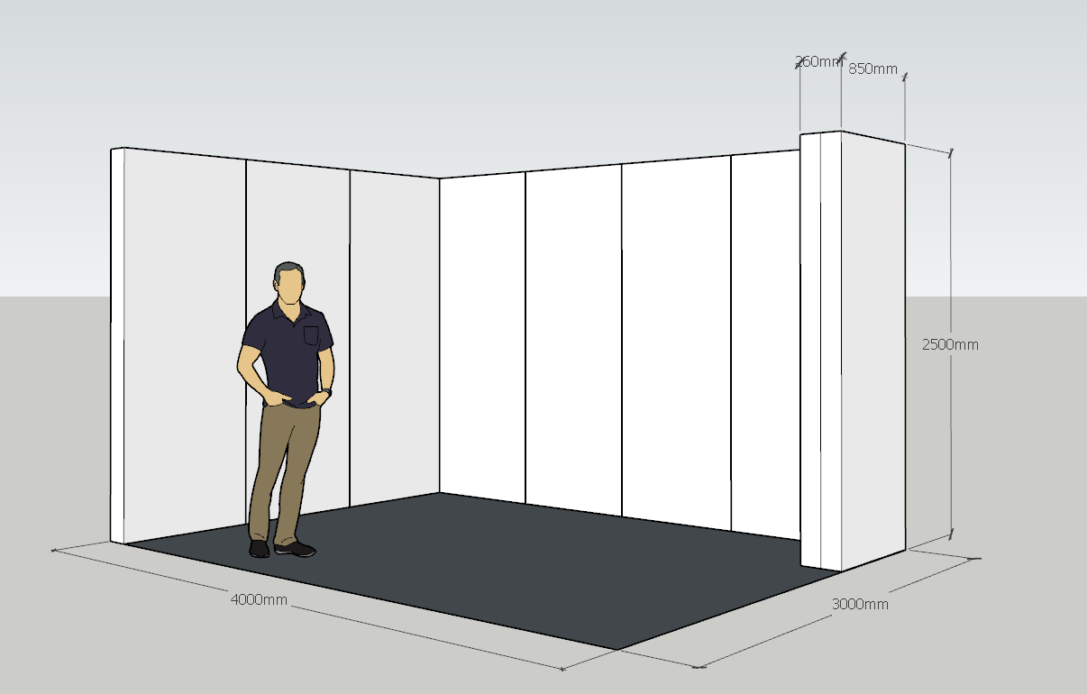 Beurswand hoek opstelling