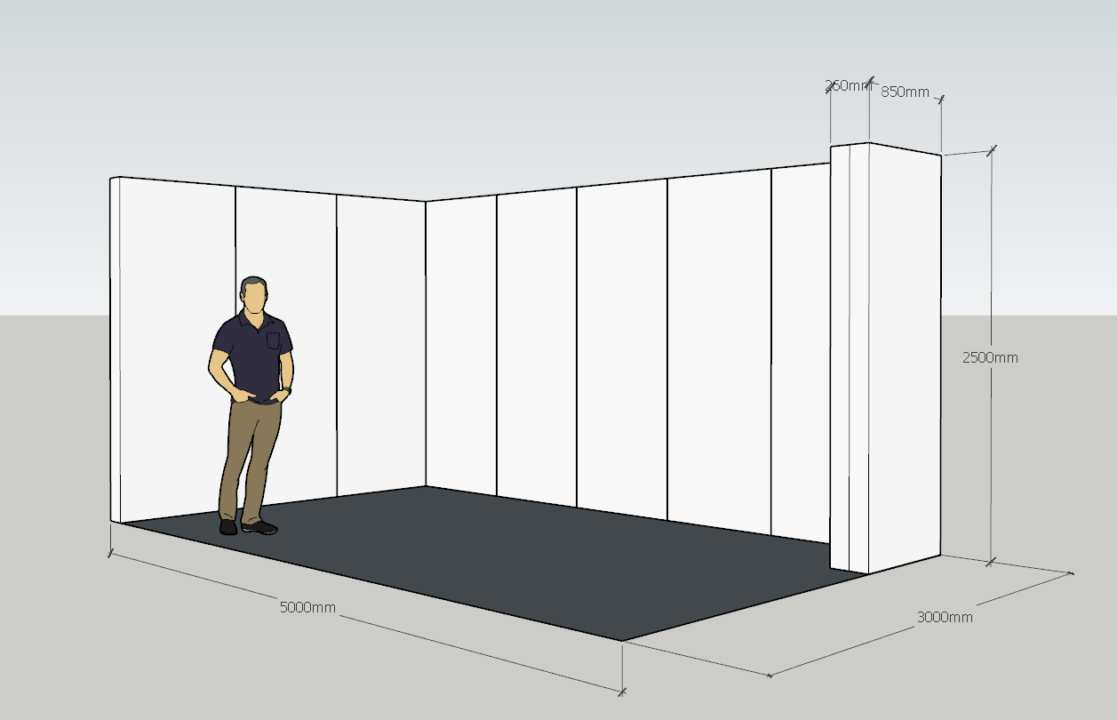 Beurswand hoek opstelling