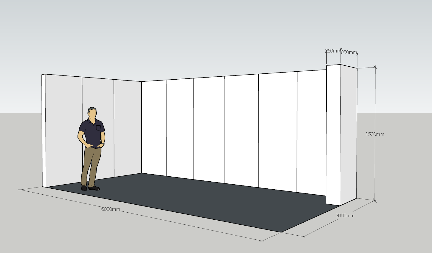 Beurswand hoek opstelling