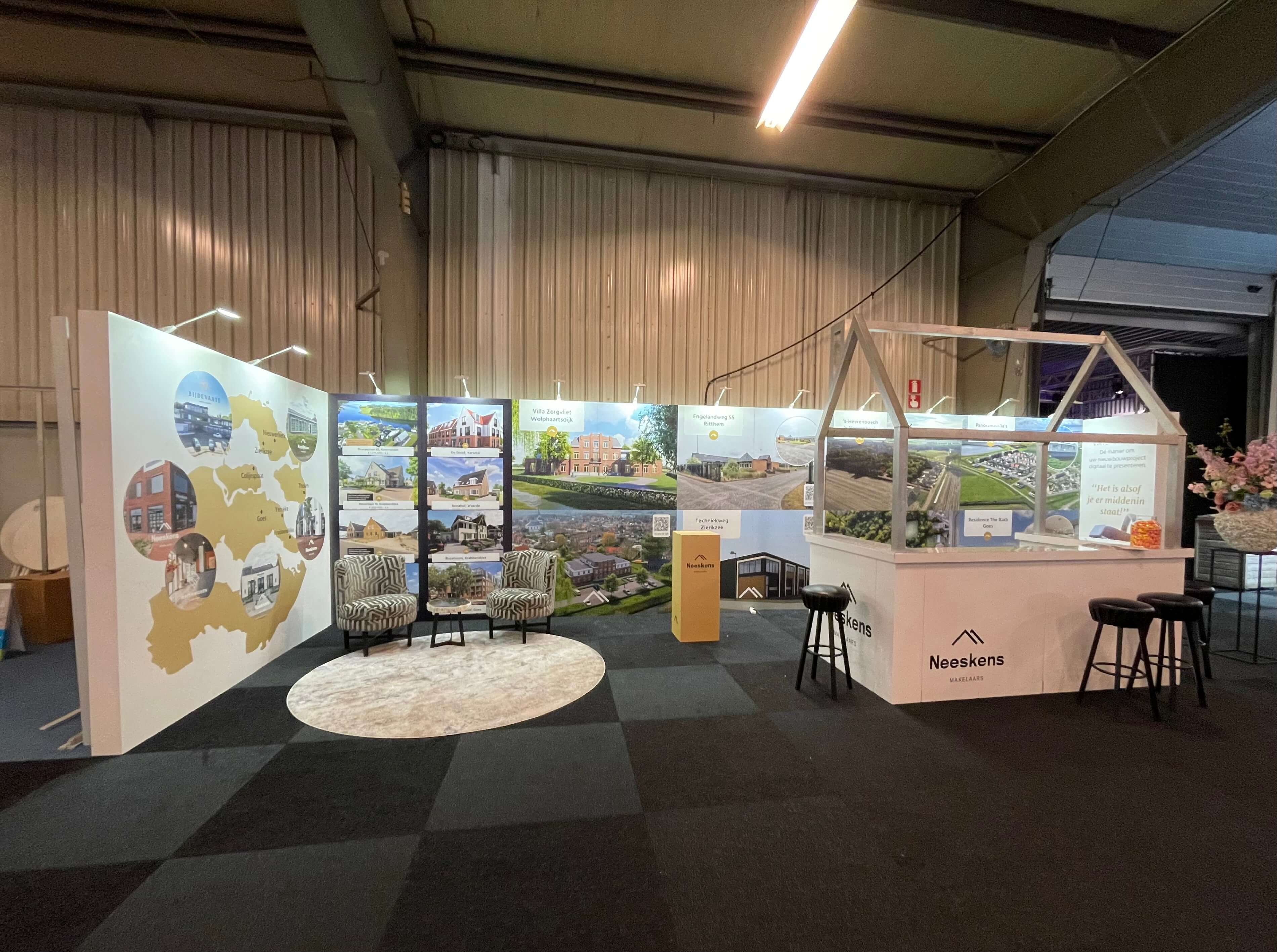 Beurswand hoek opstelling