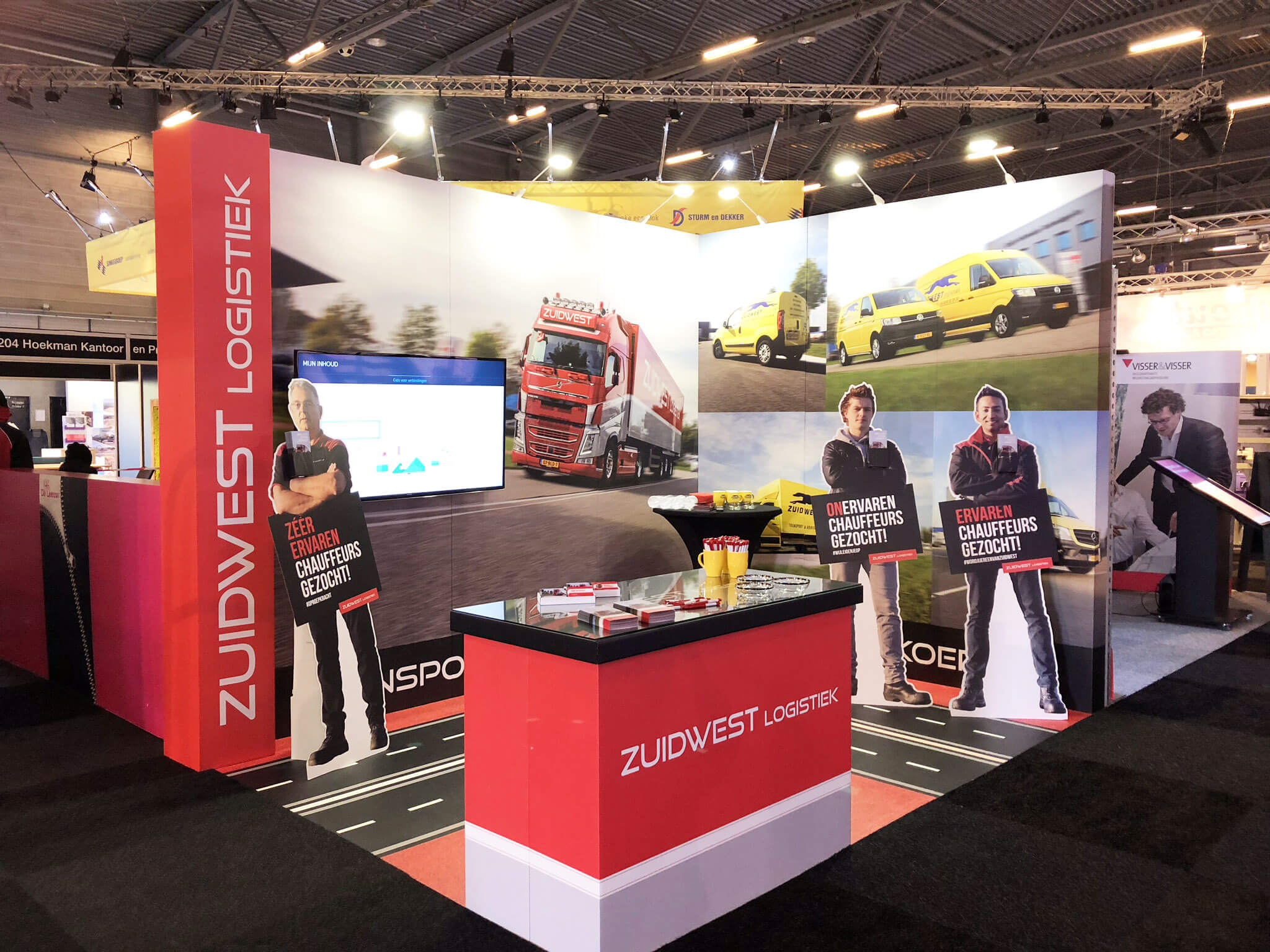 Beurswand hoek opstelling