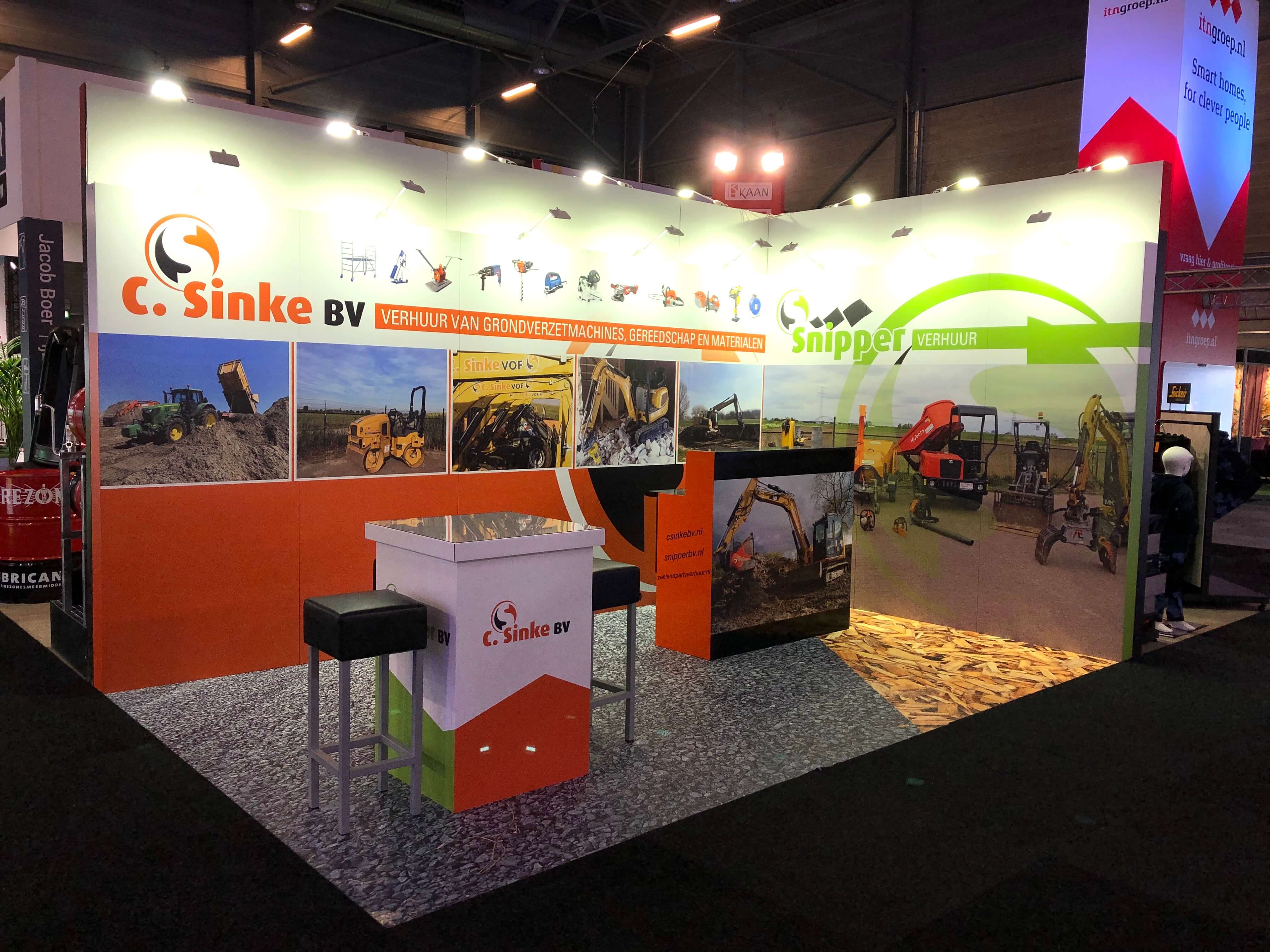 Beurswand hoek opstelling