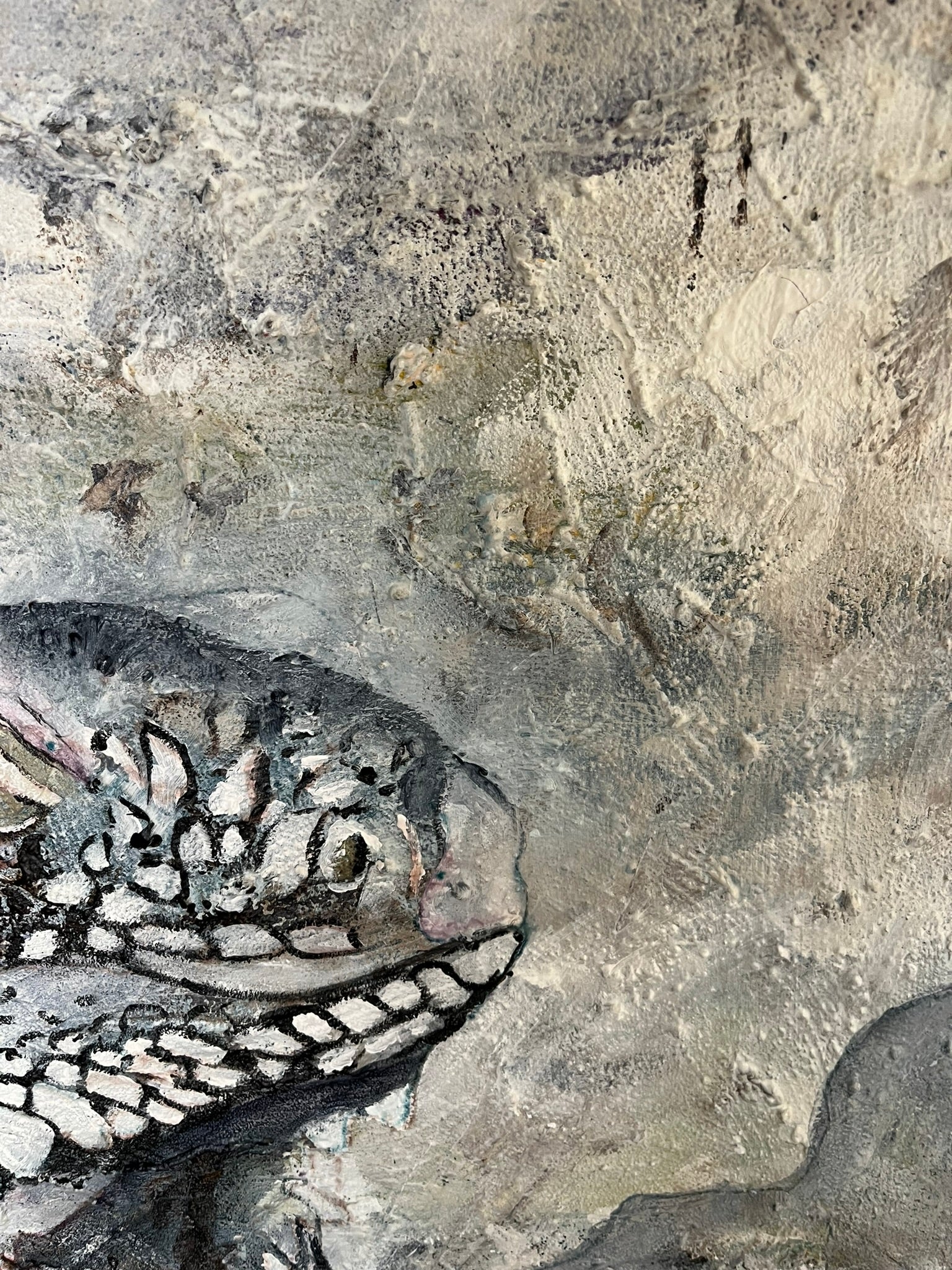 Leguaan - uniek mixed media kunstwer