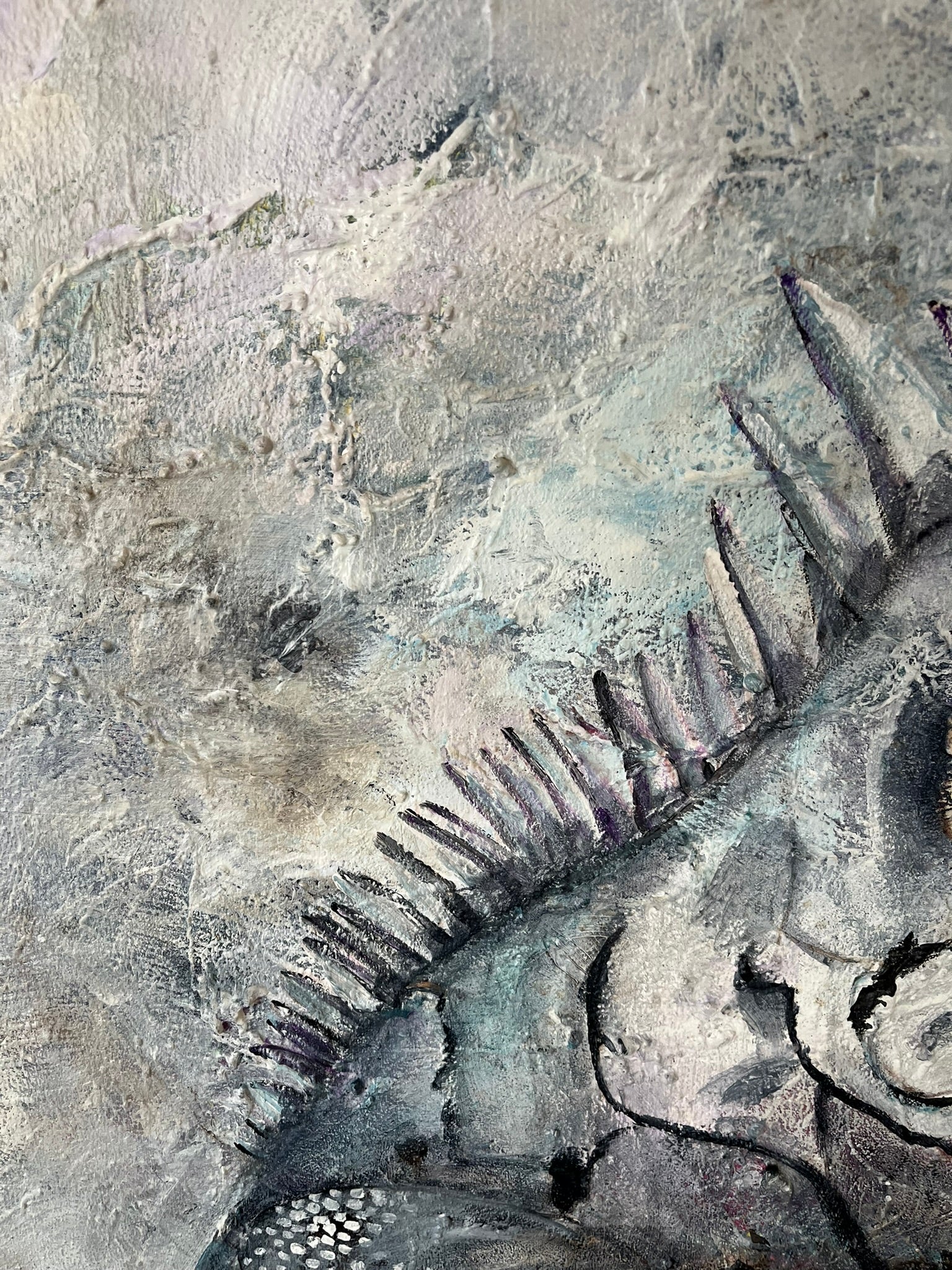 Leguaan - uniek mixed media kunstwer