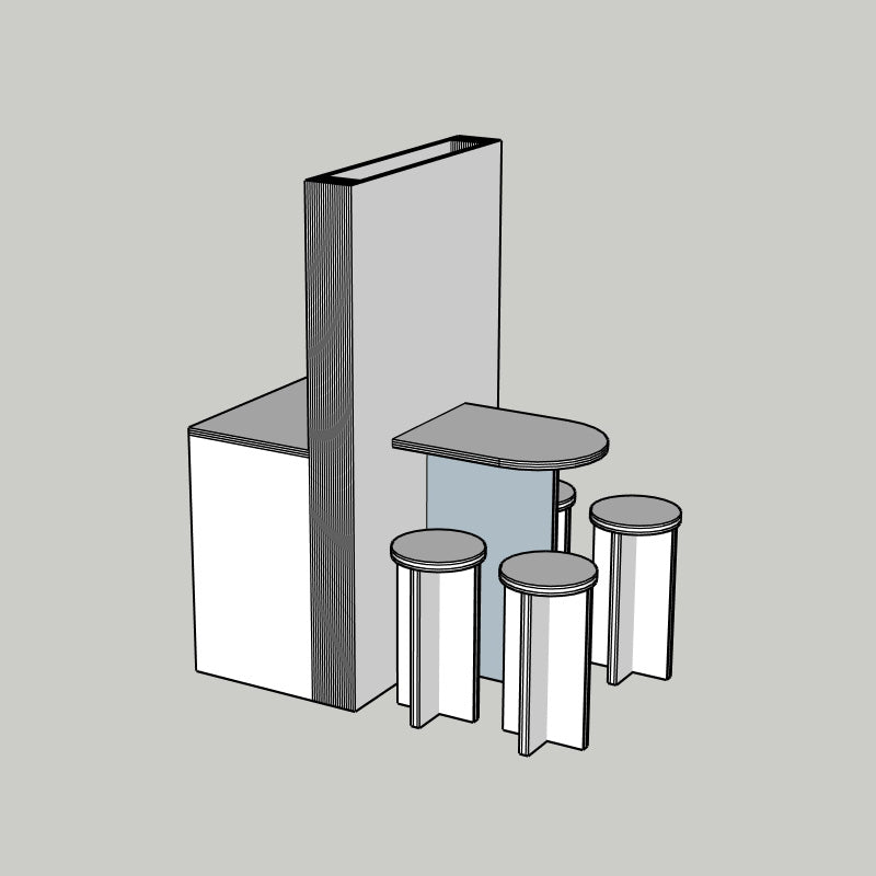 Complete Beursset met Wand, Tafel & Barkrukken