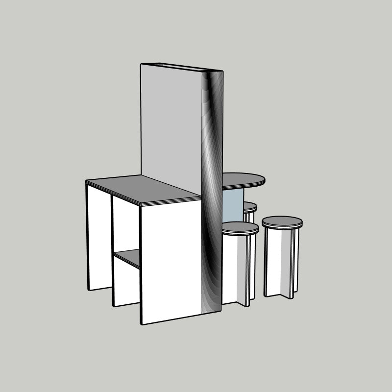 Complete Beursset met Wand, Tafel & Barkrukken