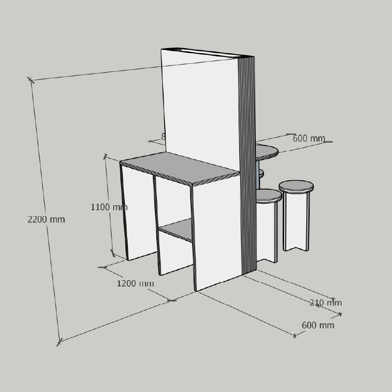 Complete Beursset met Wand, Tafel & Barkrukken