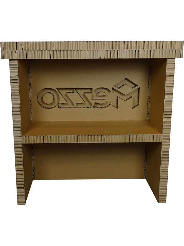 Kartonnen beurs Balie