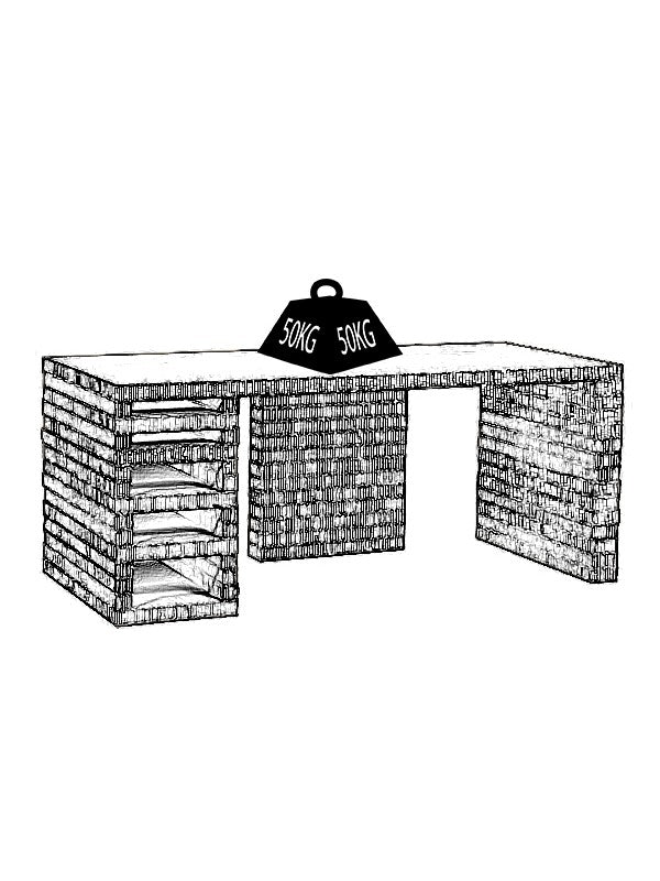 Kartonnen bureau L 180x80