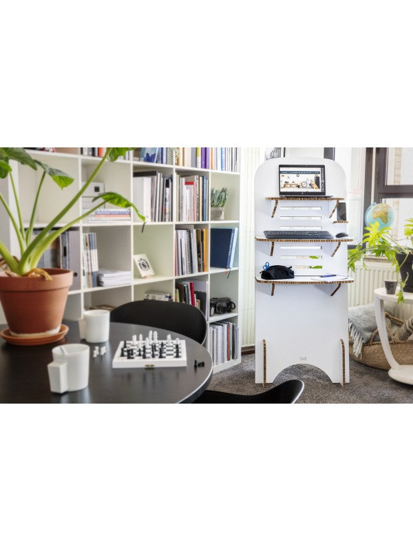 Kartonnen flexwerkplek