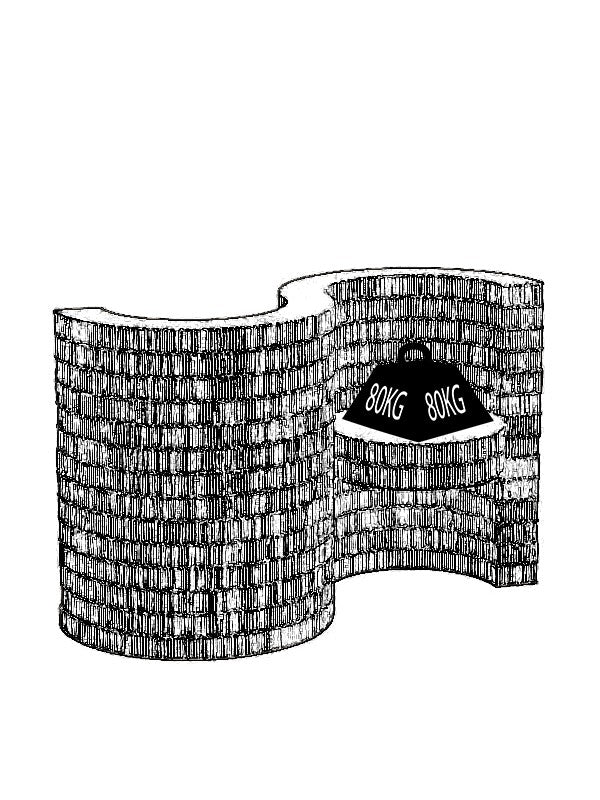 Kartonnen rond zitje