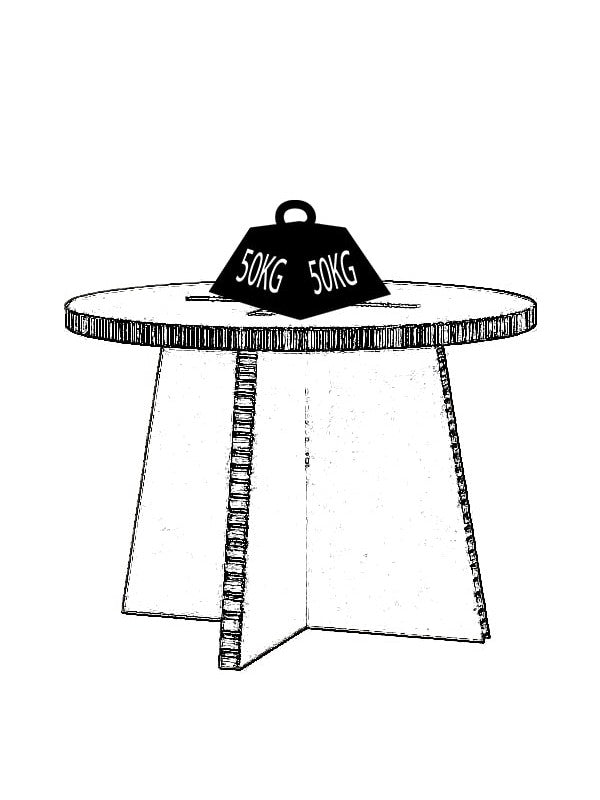 Kartonnen ronde tafel